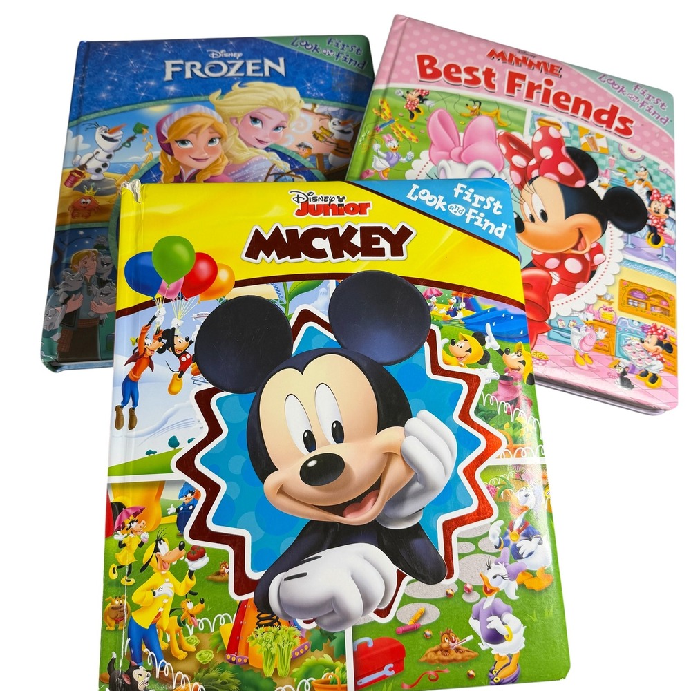 Disney First Look and Find 3 Book Set Mickey Frozen Minnie Board Books pi kids